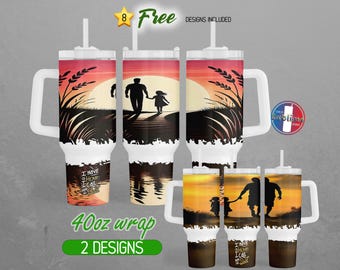40oz Father Daughter 40oz Tumbler Wrap 40oz Best Dad 40oz Tumbler PNG Fathers Day 40oz Tumbler Design | Sublimation