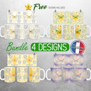 Bible Verse Mug Wrap Bundle Christian Inspirational Mug PNG Design Positive Saying Seamless Full Mug Wrap | 11oz and 15oz Mug Sublimation