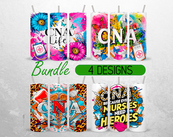 CNA Nurse Tumbler Wrap Bundle CNA Nurse Life 20oz Tumbler Png Floral Medical  Tumbler Design +18 FREE 20oz Skinny Tumbler Sublimation