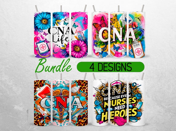 CNA Nurse Tumbler Wrap Bundle CNA Nurse Life 20oz Tumbler Png Floral Medical  Tumbler Design +18 FREE 20oz Skinny Tumbler Sublimation