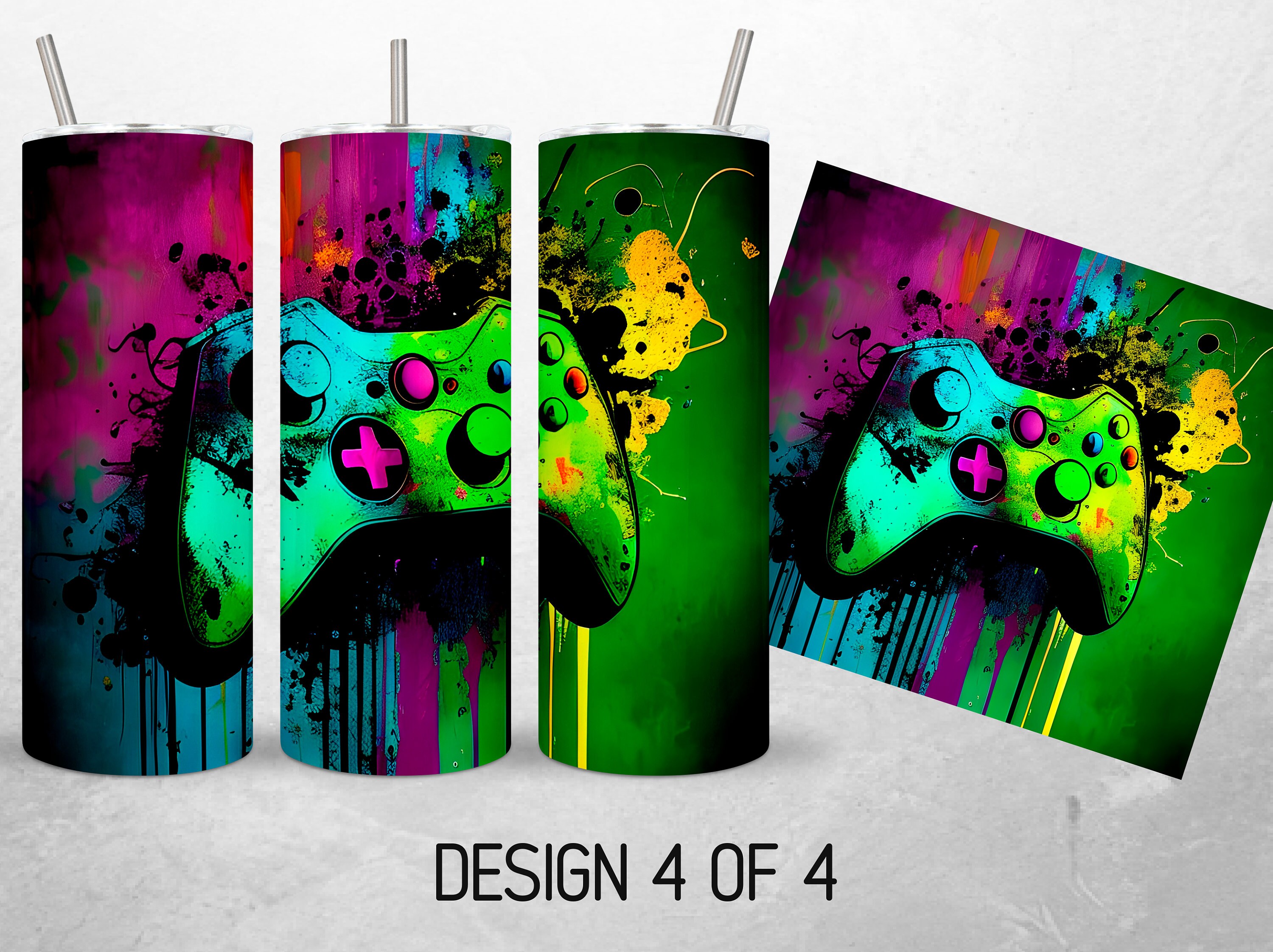 Gamer Tumbler Wrap Gaming Game Controller Tumbler Wrap Video Game ...