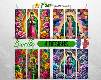 La Virgen de Guadalupe beker wrap bundel Virgen de Mexico 20oz beker PNG Lady of Guadalupe beker ontwerp Mexicaanse beker sublimatie