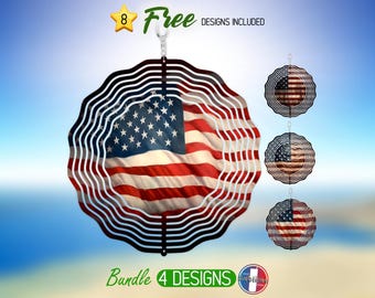 Verontruste Amerikaanse vlag windspinner png-ontwerpen VS patriottische windspinner png-sublimatieveteranen windspinner sublimatieontwerpen, png