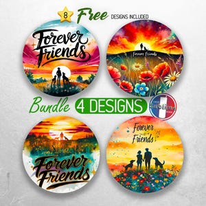 Dog Best Friends Car Coaster PNG Bundle Pet Dog Car Coaster Sublimation Designs My Best Friend Has Paws Car Coaster Designs
