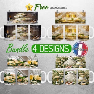 Lot de tasses pour mariage, future mariée, future mariée, design PNG M. et Mme, tasses à emballage pleines | Sublimation de tasses de 11 oz et 15 oz