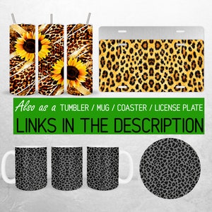 Leopard Print License Plate Frame 2 Pack - Aluminum Cheetah Plate Covers With Screws, Standard 12.3 X 6.3 Inch For Car Accessories