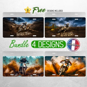 Motocross Dirt Bike License Plate PNG Little Dirt Never Hurt License Plate Design Motorcycle Car License Plate Sublimation Bundle