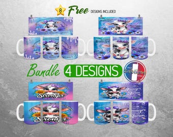 Highland Kuh Tasse Wrap Bundle Positive Affirmation Tasse PNG Design Selbstliebe Tasse Wrap | 11 Unzen und 15 Unzen Becher Sublimation