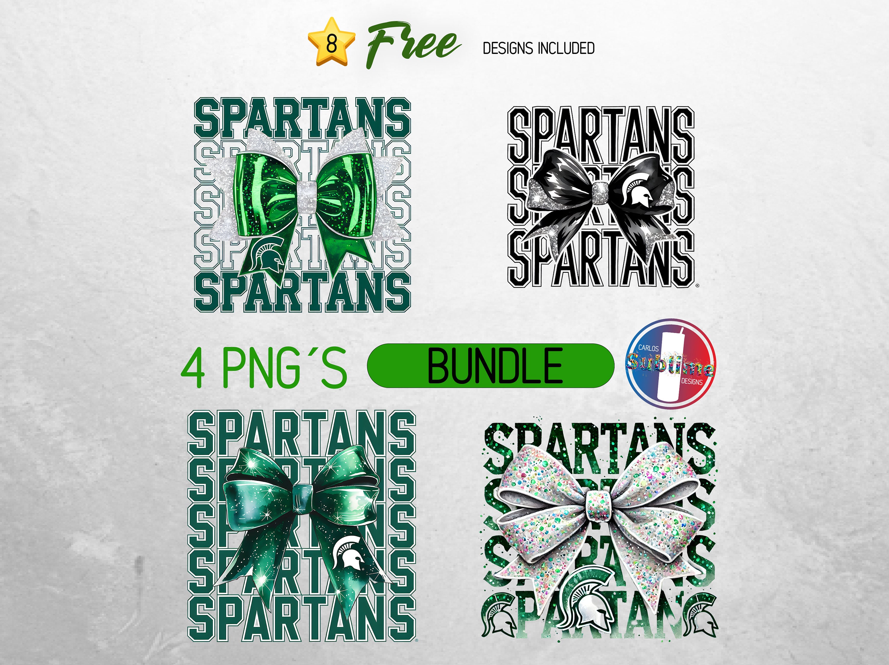 Spartans School Team Mascot Bow Shirt PNG, Green and White Team Football, Cheer, School Spirit, Game Day, Sport Mom Shirt Sublimation Design