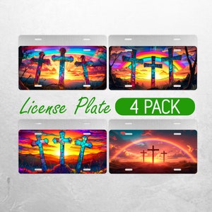 Religious Christian License Plate PNG Cross Faith License Plate Design Jesus Easter Car License Plate Sublimation License Plate Bundle
