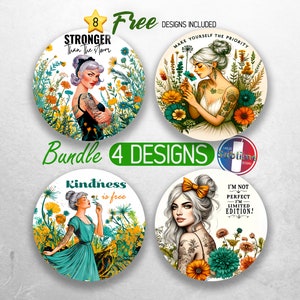 Women Daily Affirmations Car Coaster PNG Woman Positive Car Coaster Sublimation Designs Self Love Car Coaster Designs Car Coasters Bundle
