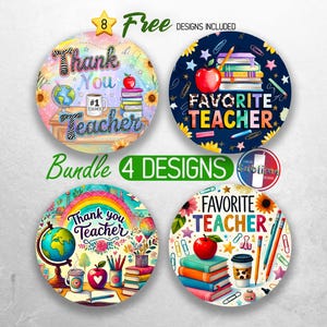 School Teacher Car Coaster PNG Bundle Favorite Teacher Appreciation Car Coaster Sublimation Designs Back to School Car Coaster Designs