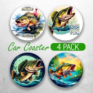 Car Coaster PNG Fishing Car Coaster Sublimation Designs Bass Fishing Car Coaster Bundle  Fisherman Car Coaster Designs Fish