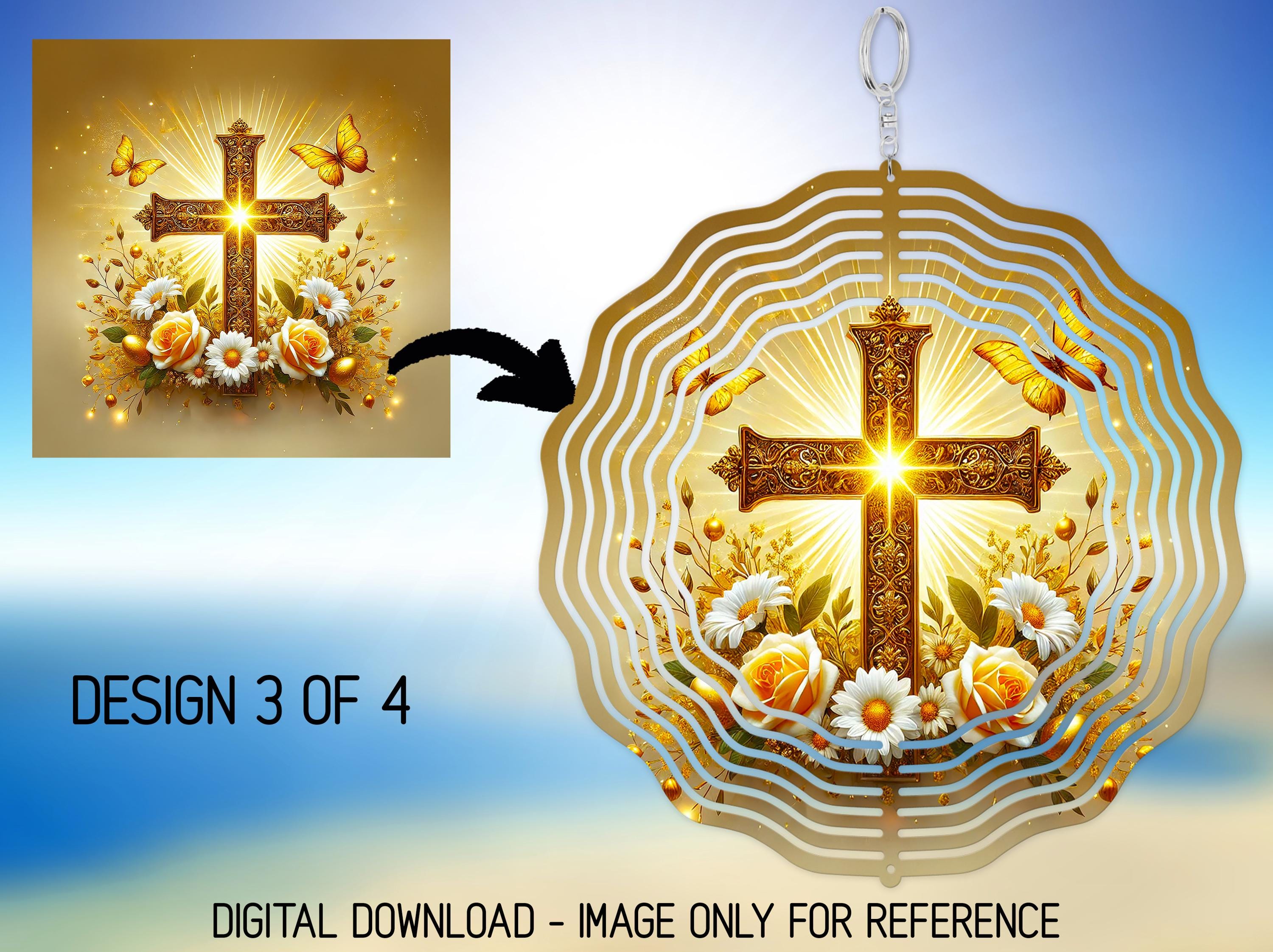 Easter He is Risen Wind Spinner PNG Design Bundle Floral Christian ...