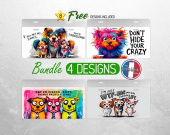 Dog Sarcastic License Plate PNG Funny Quote License Plate Design Fun Crazy Dogs Car License Plate Sublimation License Plate Bundle