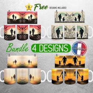 Father Daughter Mug Wrap Bundle Best Dad Mug PNG Design Fathers Day Full Mug Wrap | 11oz and 15oz Mug Sublimation