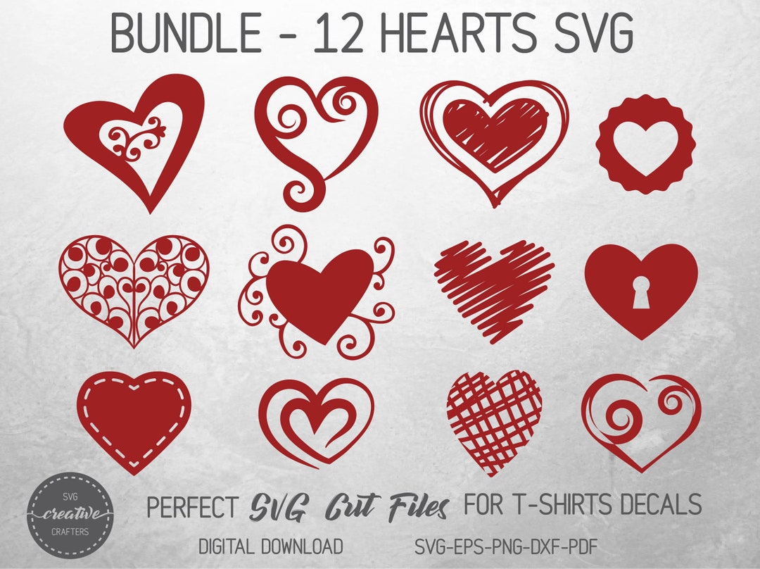 Heart SVG Bundle - Valentine SVG - Valentines Day SVG - Svg Files for ...