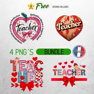 Teacher Valentine PNG, Valentine Teacher Heart Png, Teacher Valentine Coquette Bow Png, Valentines Day Shirt, Teacher Gift, Retro Teacher
