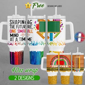 40oz School Teacher Tumbler Wrap 40oz Honey Bee Teacher Tumbler PNG 40oz Teacher Appreciation Sublimation 40oz Stanley Tumbler Handle
