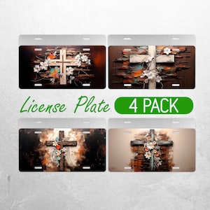 Christian Cross License Plate PNG Jesus Bible License Plate Design Faith Religious  Car License Plate Sublimation License Plate Bundle