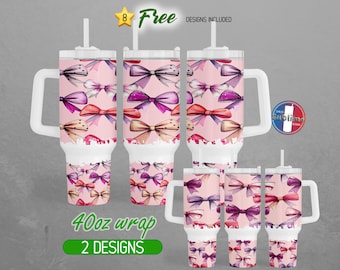 40oz Coquette 40oz Tumbler Wrap 40oz Coquette Bows 40oz Tumbler PNG Woman Girly Girl 40oz Tumbler Design | 40oz Sublimation