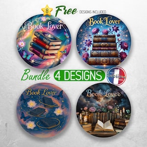 Book Lover Car Coaster PNG Bundle Bookish Soul Coaster Sublimation Designs Reader Library BookTok Coaster Designs