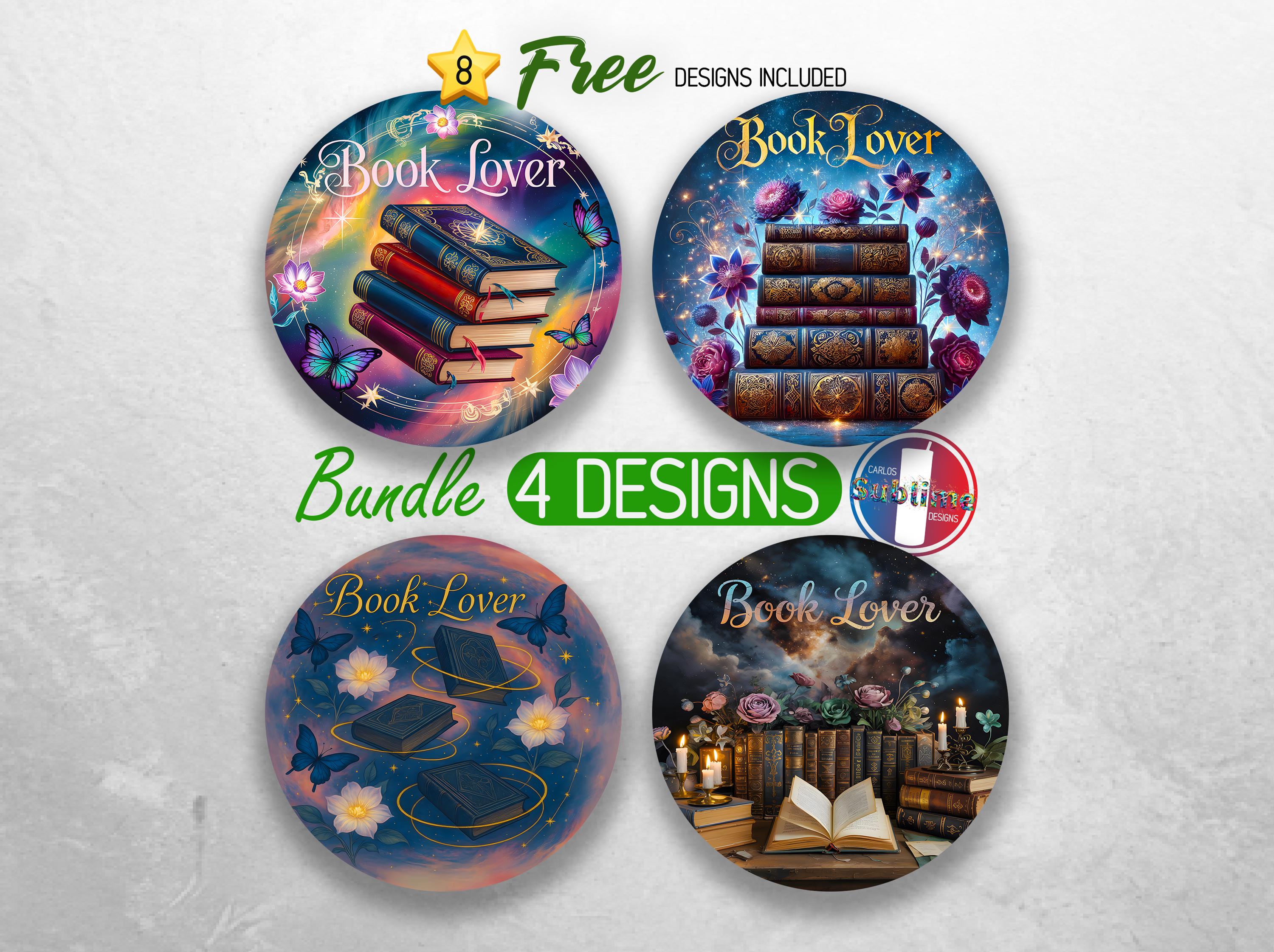 Book Lover Car Coaster PNG Bundle Bookish Soul Coaster Sublimation ...