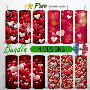 Seamless Valentines Day Hearts Tumbler Wrap 20oz Bundle Valentine Hearts Tumbler PNG 20oz Love Cupid Tumbler Design 20oz | Sublimation