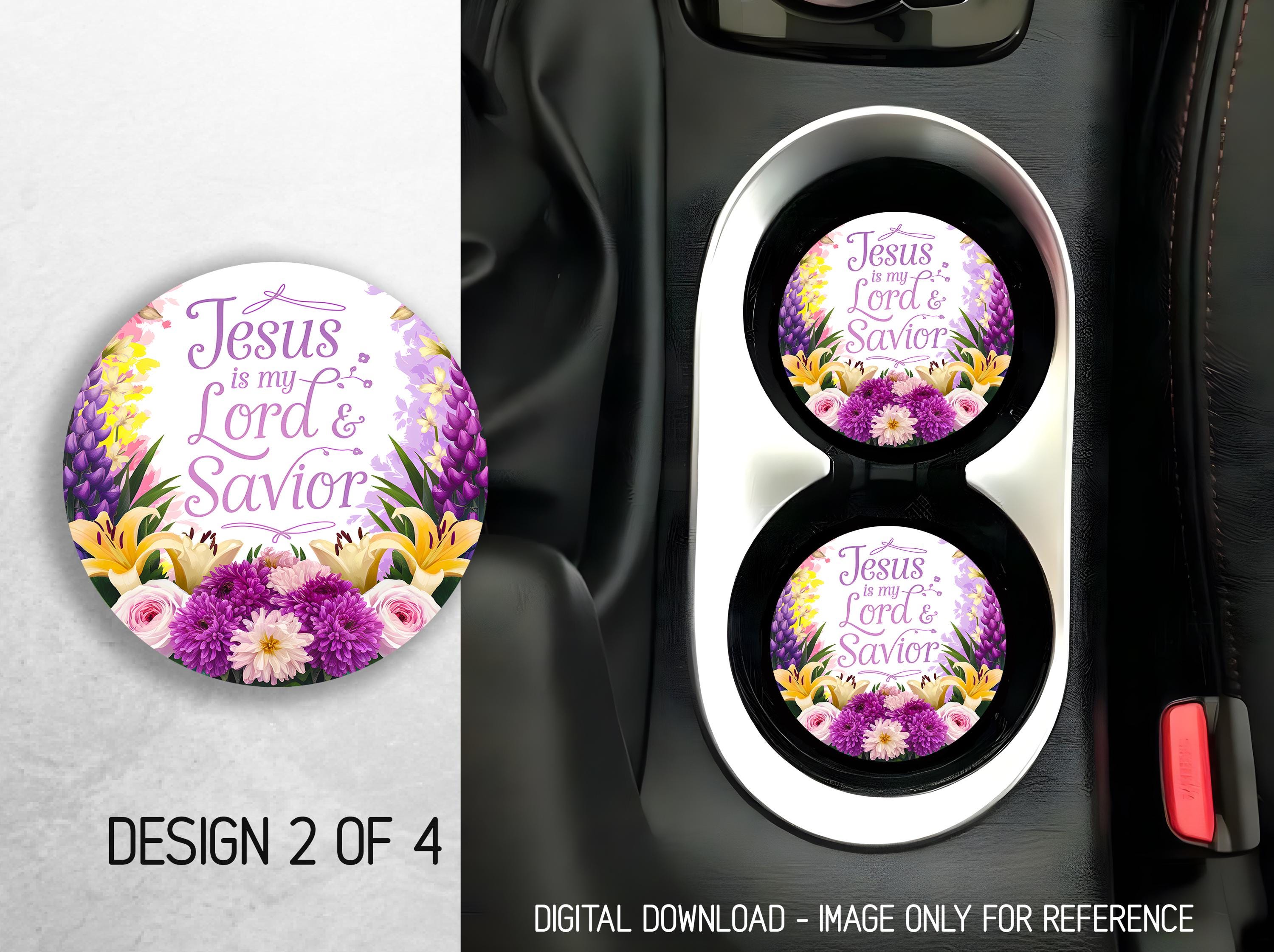 Christian Jesus Car Coaster PNG Bundle Religious Faith Car Coaster ...