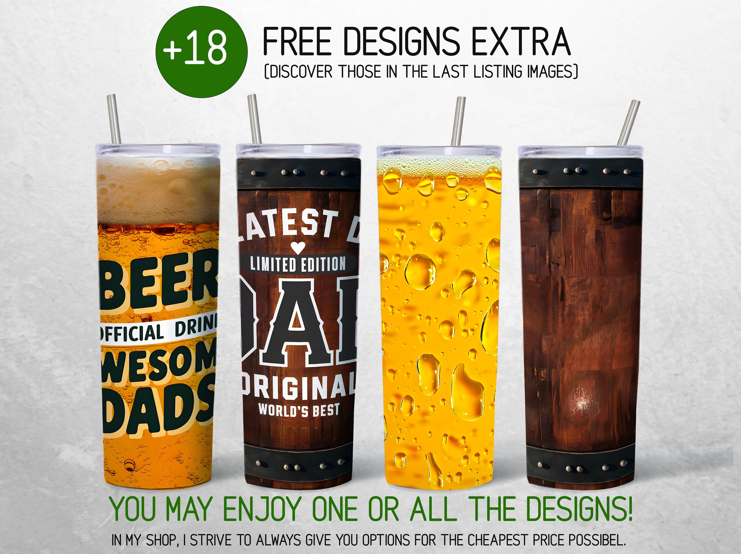 Best Dad Tumbler Wrap Bundle Men Beer 20oz Tumbler PNG Fathers Day ...