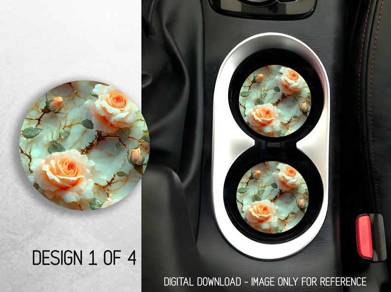 3D Pink Roses Car Coaster PNG Bundle Floral Rose Coaster Png ...