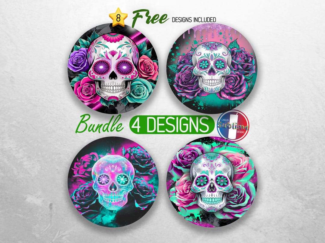 Sugar Skull Skeleton Girly Floral Rose Pattern Print Universal Fit Car Seat Cover