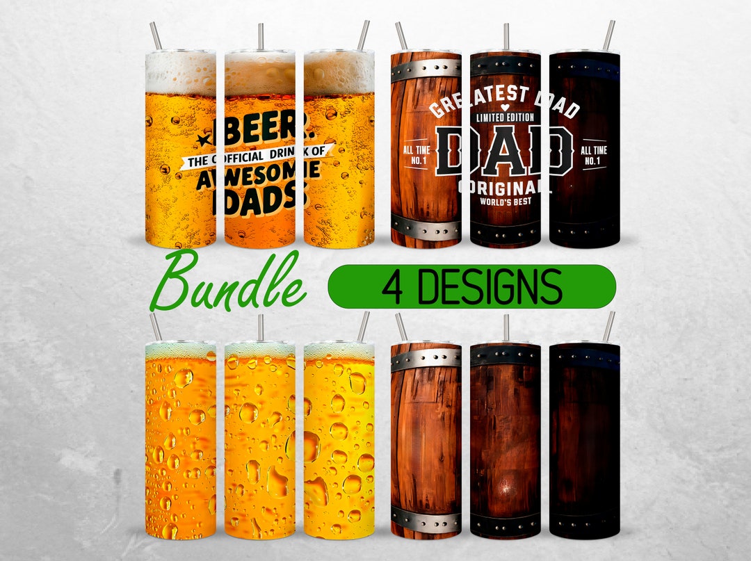 Best Dad Tumbler Wrap Bundle Men Beer 20oz Tumbler PNG Fathers Day ...