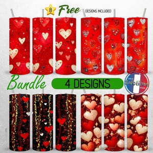 Seamless Valentines Day Hearts Tumbler Wrap 20oz Bundle Valentine Hearts Tumbler PNG 20oz Love Cupid Tumbler Design 20oz | Sublimation