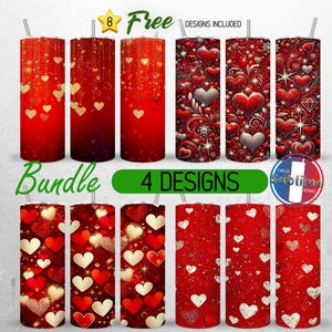 Seamless Valentines Day Hearts Tumbler Wrap 20oz Bundle Valentine Hearts Tumbler PNG 20oz Love Cupid Tumbler Design 20oz | Sublimation