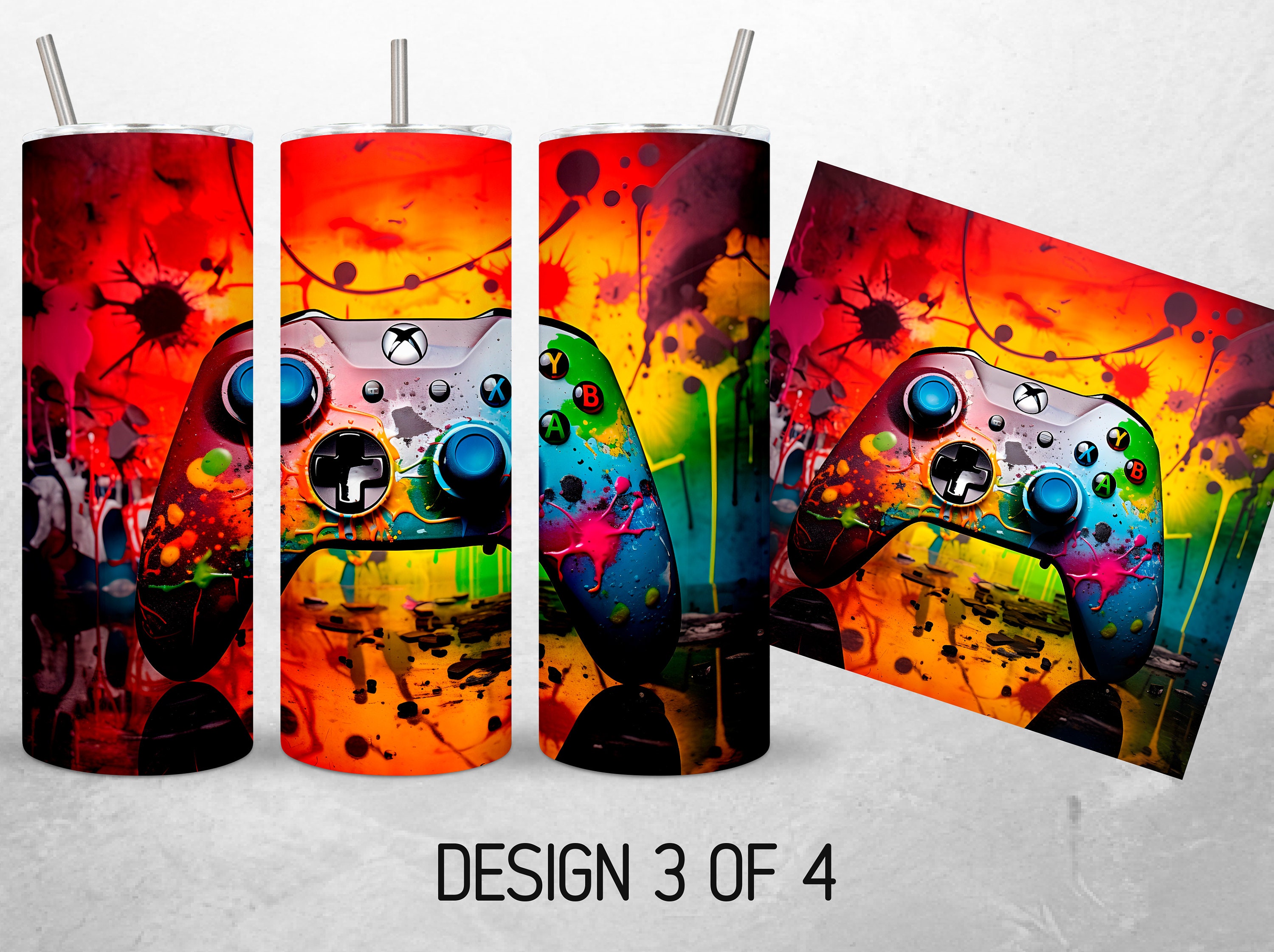Gamer Tumbler Wrap Gaming Game Controller Tumbler Wrap Video Game ...