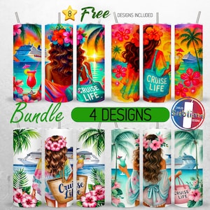 Envoltura para vaso Cruise Life de 20 oz, paquete de vaso de crucero PNG, vacaciones en crucero, familia, 20 oz, diseño de sublimación sin costuras