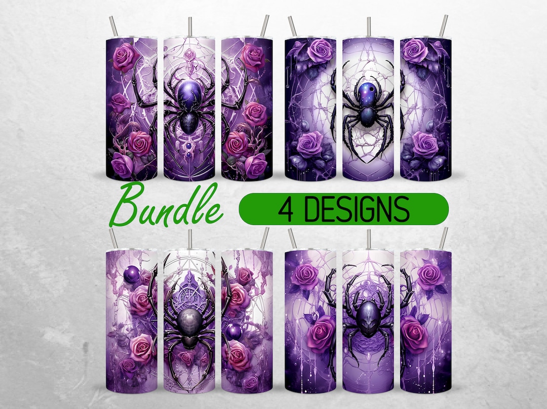 Halloween Spider Tumbler Wrap Gothic Tumbler PNG Bundle Spiderweb ...