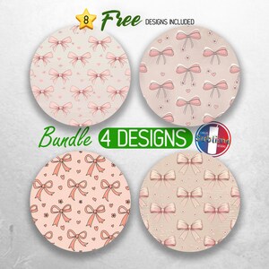 Coquette Bow Car Coaster PNG Bundle Corações Coquette Car Coaster Sublimação Designs Pink Girly Girl Car Coaster DesignS