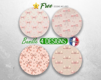 Coquette Bow Car Coaster PNG Bundle Hearts Coquette Car Coaster Sublimation Designs Pink Girly Girl Car Coaster DesignS
