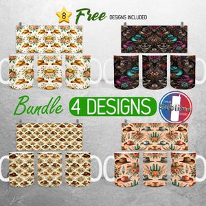 Cowgirl Hat Mug Wrap Bundle Country Western Mug PNG Design Floral Cowgirl Full Mug Wrap |11oz and 15oz Mug Sublimation
