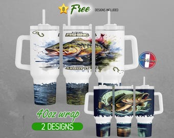 40oz Fishing Tumbler Wrap 40oz Bass Fishing Tumbler PNG 40oz Fish Fisherman Tumbler Sublimation 40oz Tumbler Designs 40oz Tumbler Handle