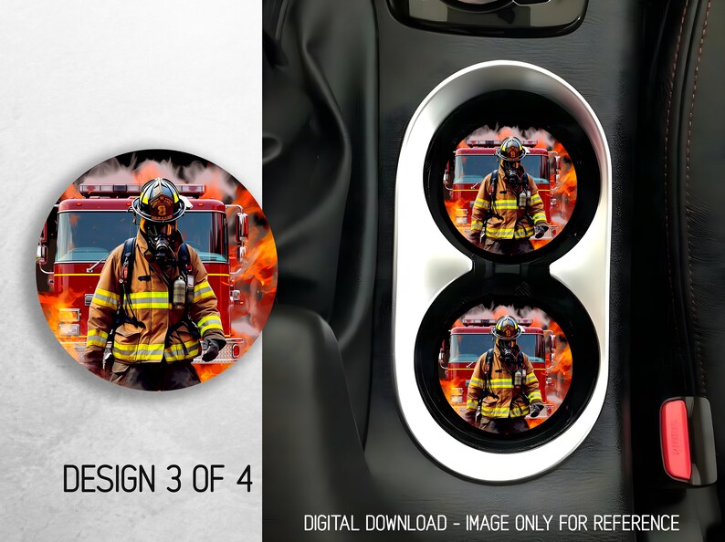 American Firefighter Car Coaster PNG USA Fireman Car Coaster ...