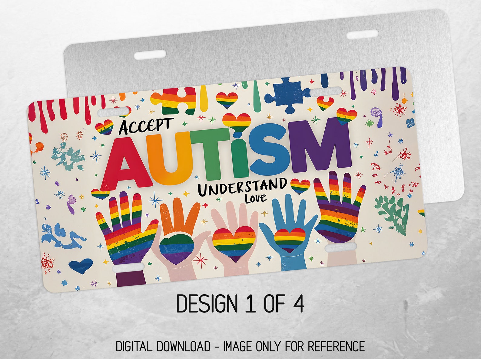 Autism License Plate PNG Bundle Autism Awareness License Plate Design ...