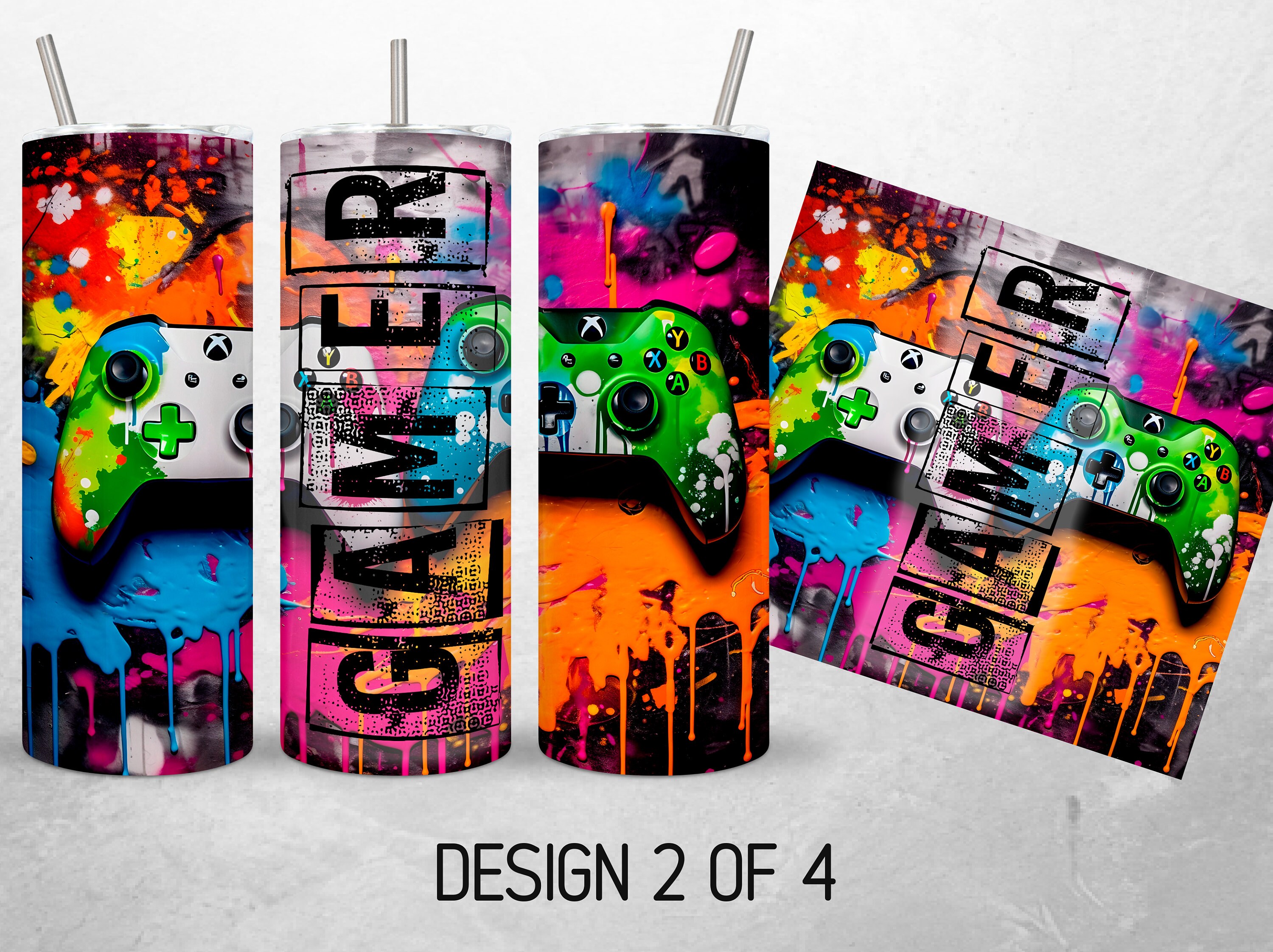 Gamer Tumbler Wrap Gaming Game Controller Tumbler Wrap Video Game ...