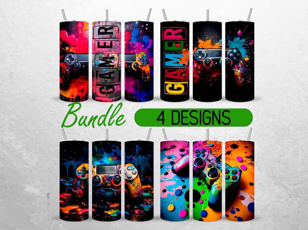 Gamer Tumbler Wrap Gaming Game Controller Tumbler Wrap Video Game ...