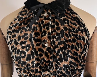 Vintage 60's Velvet Leopard Print Wiggle Dress.