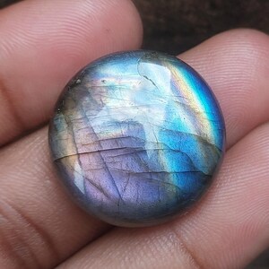 Gorgeous ~ Labradorite Cabochon, Rare Multi Purple Flashy Round Shape Loose Labradorite Gemstone Cabochon, Best For Wire Wrap Jewelry