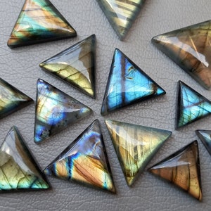 Dreieck! Labradorit Cabochons, Seltene Multi Blau Golden 20 - 25 MM Dreieck Form Loser Labradorit Edelstein Cabochon &lt;EDELSTEIN&gt;