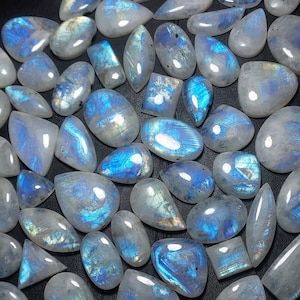 Moonstone CABOCHON Natural Rainbow MOONSTONE Multiflashy wholesale Rainbow Moonstone Gemstone Mix Moonstone Stone lot